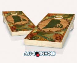 "Rhode Island State Wood Homage" Cornhole Set